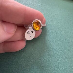 Fragrant Jewels Orange and Silver size 9 ring NWT